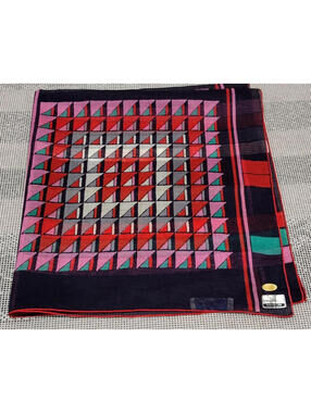 VTG 1960s Atkins Geometric Scarf Mid Century Modern DEADSTOCK Switzerland FISBA